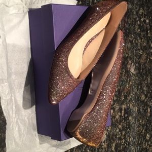 Stuart Weitzman Red /silvery glitter sparkling